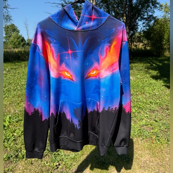 no brand Other - Vibrant Wolf Graphic Hoodie